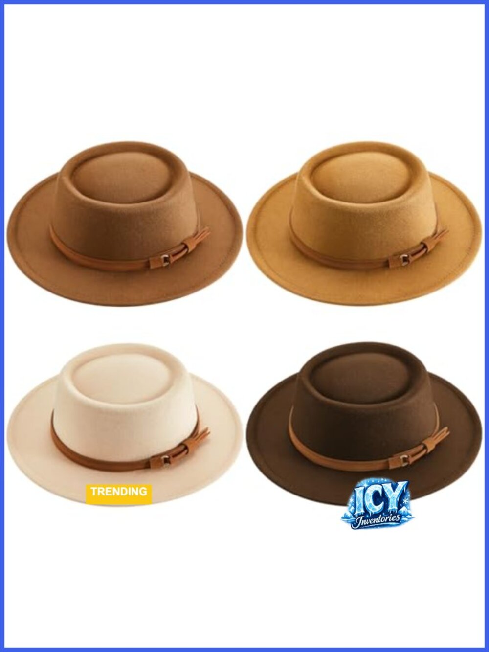 Wool Fedora Hat Wide Brim Panama Style Women